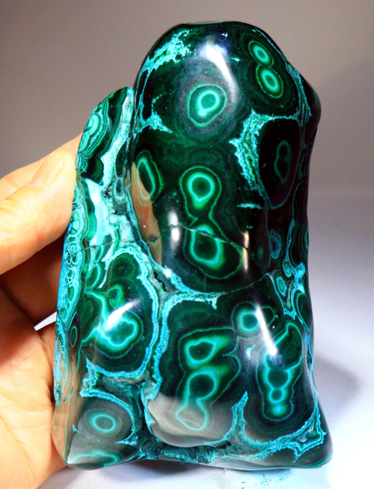 5.75 in 2 lb 12.6 oz Vivid Chrysocolla Malachite w/Superb Pattern, Congo! CR178