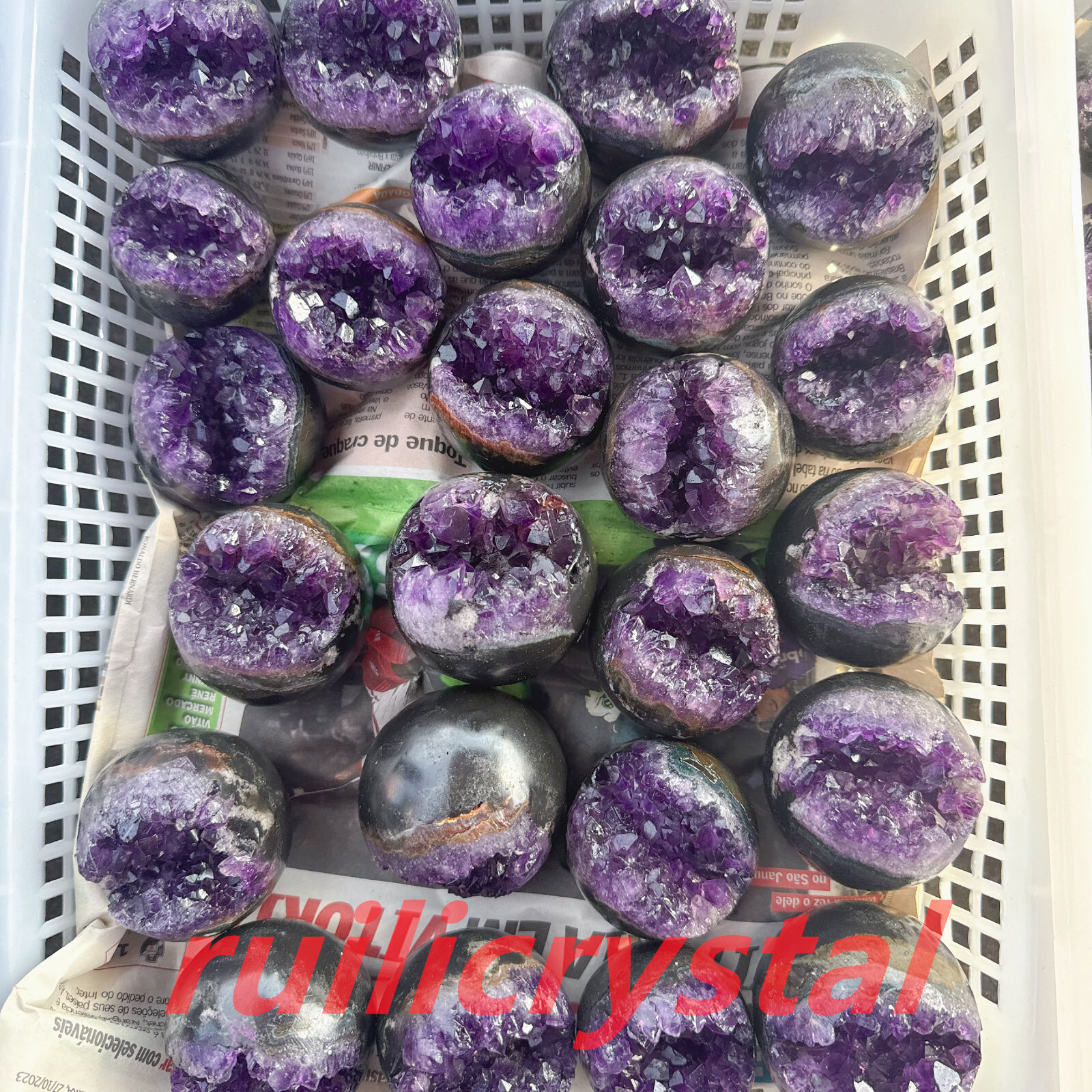 200g-300g Natural Amethyst geode quartz cluster crystal specimen healing