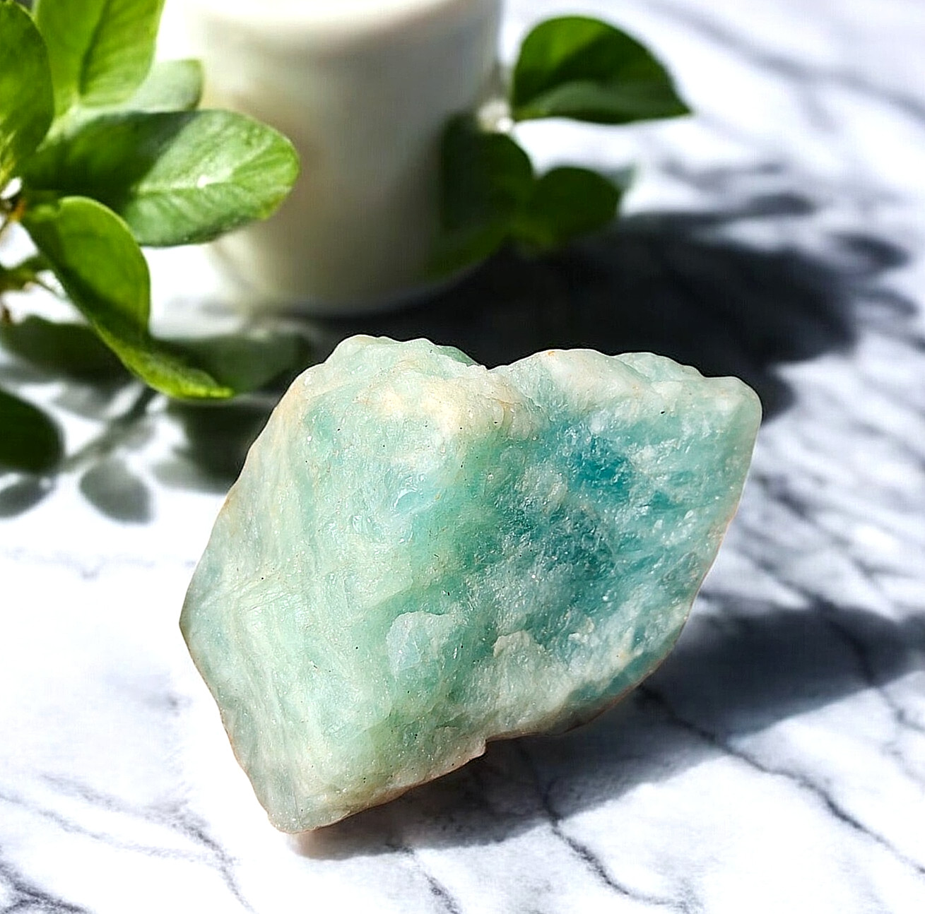 410g Large Raw Aquamarine Crystal prism. Gemstone Rough Healing Mineral Specimen
