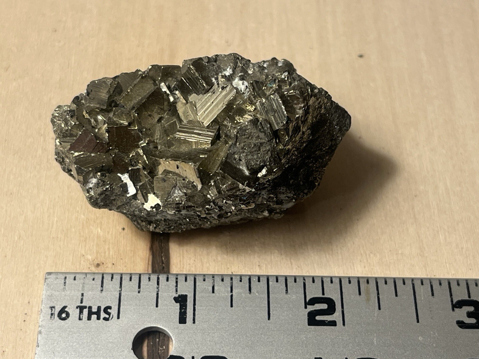 Beautiful Peruvian Pyrite Cluster, Fools Gold, Cube Crystals 4 Ounce