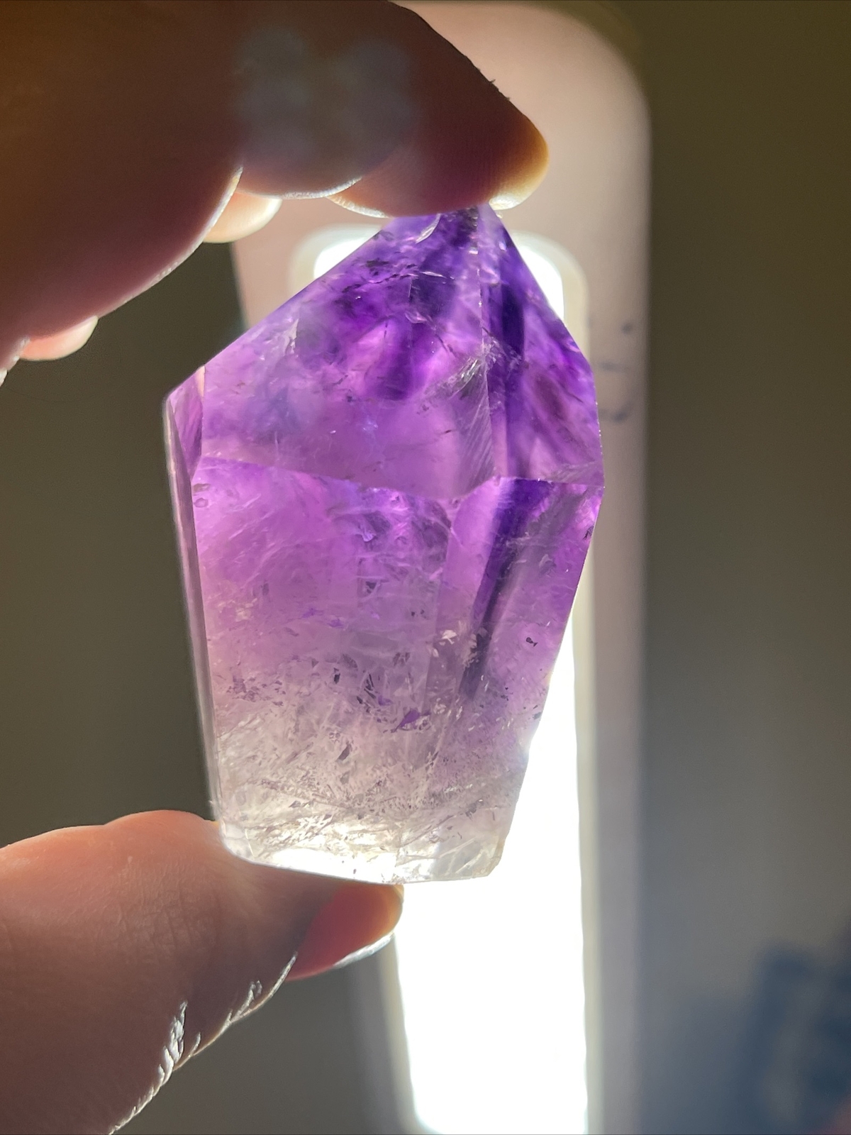 Phantom Smoky Amethyst Crystal Generator Tower 2.2in x 2in x 1.2in 105g