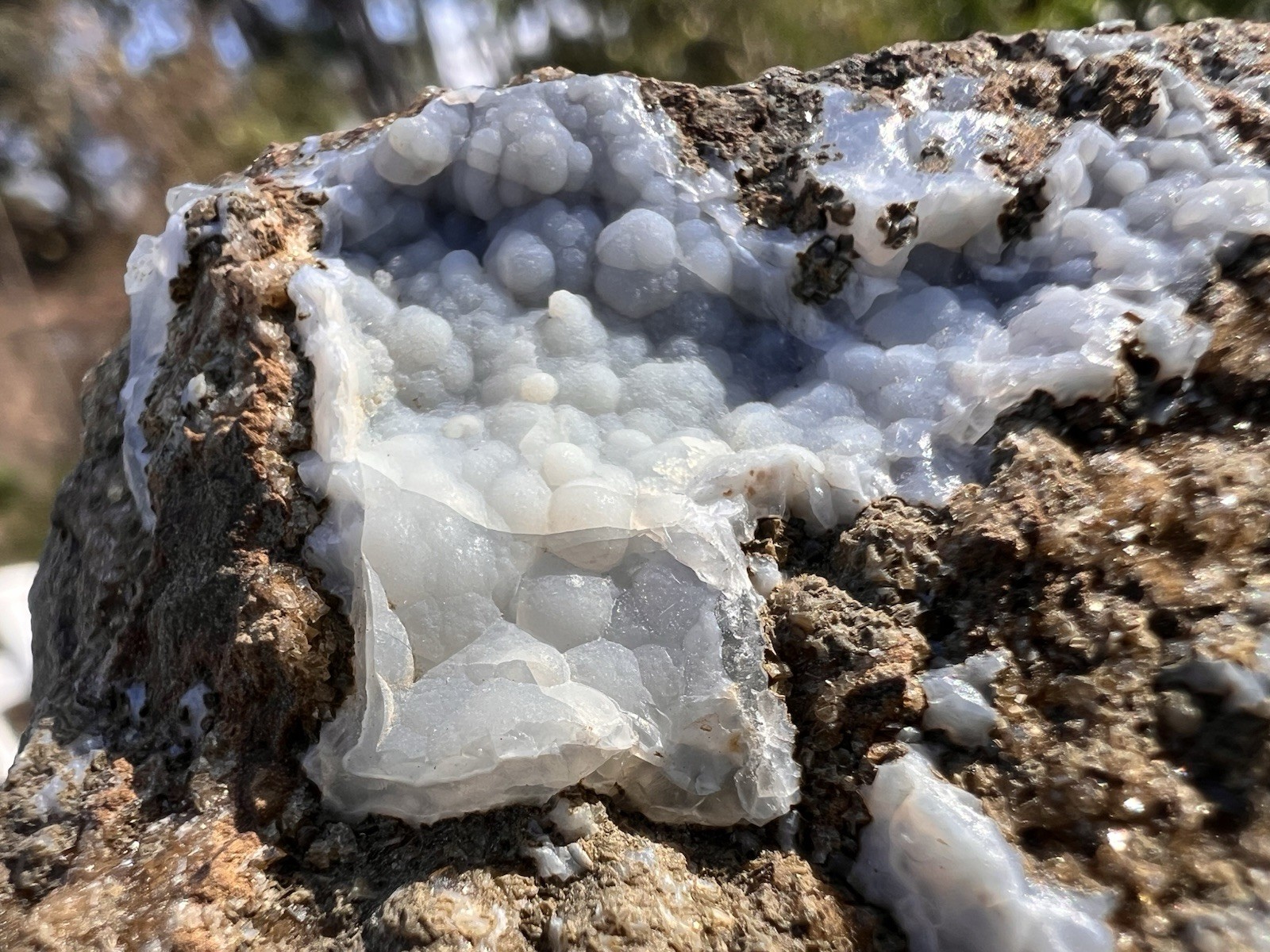 Botryoidal Blue Chalcedony Vug – Gleichenberg, Austria – 165 Grams