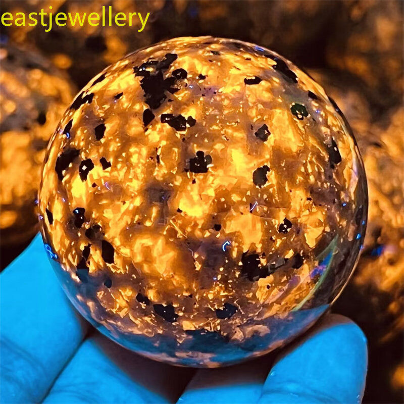 38mm+ Natural Yooperite Sphere quartz crystal Flame’s stone ball healing 1pc