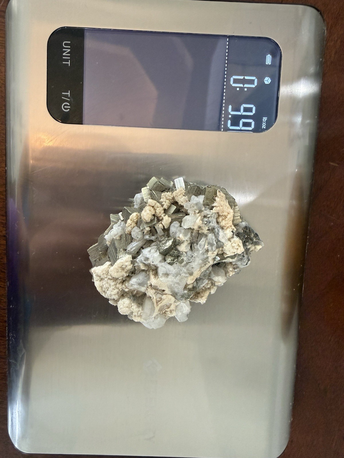 Pyrite Cubes on Quartz Crystal Cluster Mineral Specimen Display Piece 0.99 lb