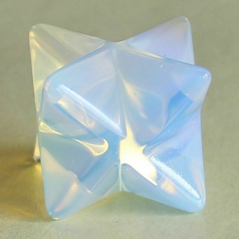 Mixed gemstone quartz crystal merkaba star geometry chakra reiki healing 1.5”