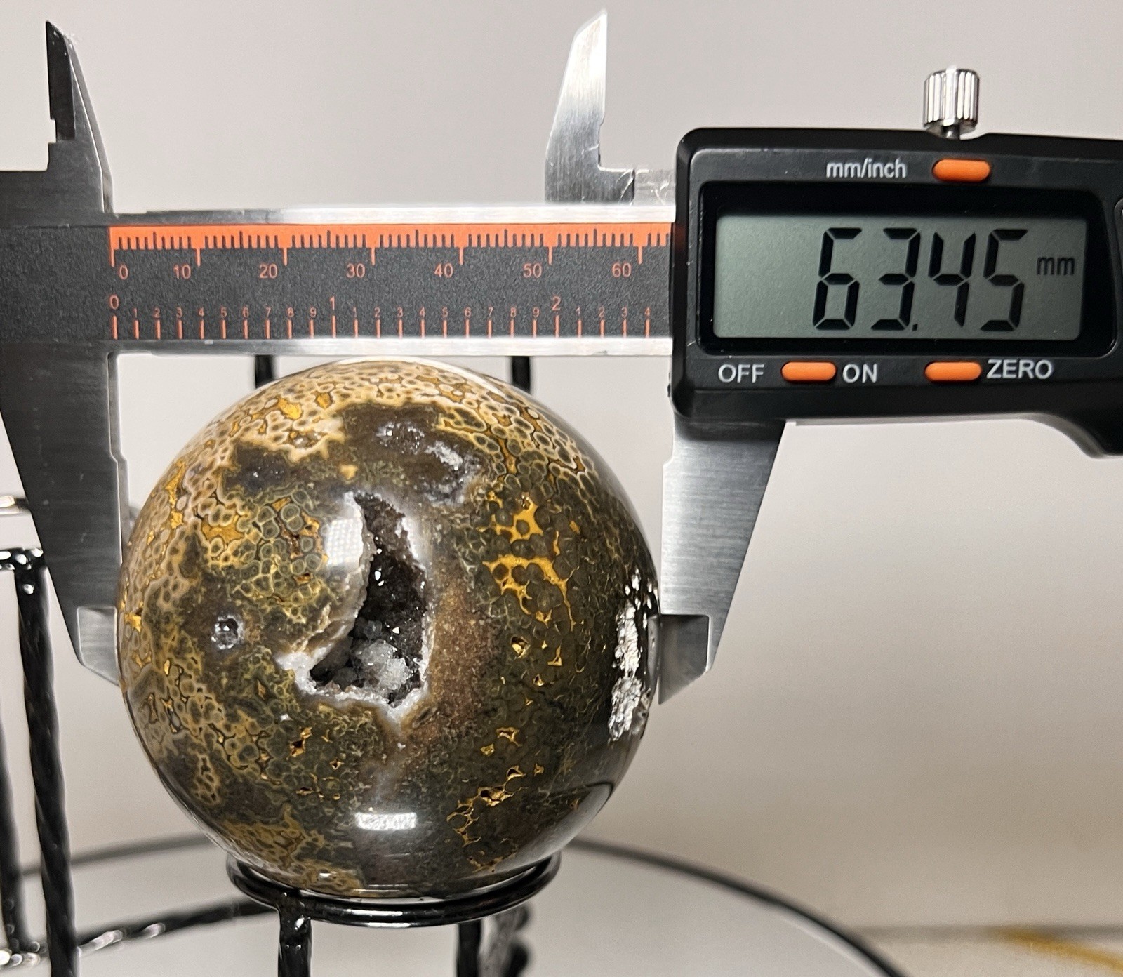 Ocean Jasper 3 Piece Sphere Set with Holder 63mm-67mm -See Pics for Measurements