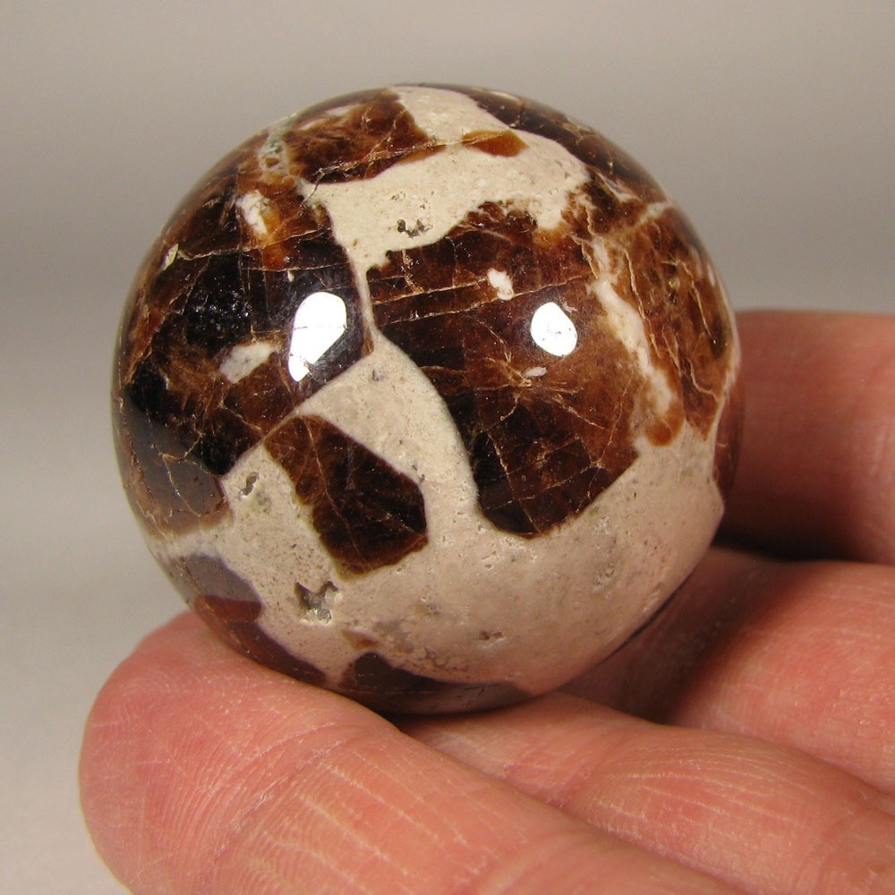 40mm Red GARNET in WOLLASTONITE Crystal Polished Sphere Ball w/ Stand – Namibia