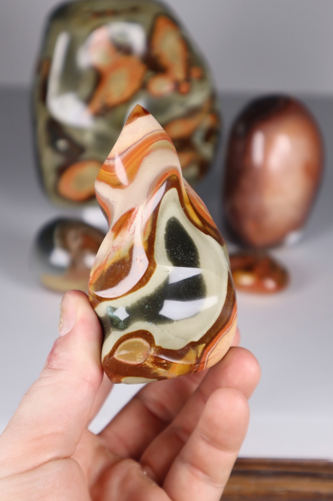3.3kg POLYCHROME JASPER Freeforms Flames Palm Stones Crystal Collection bundle