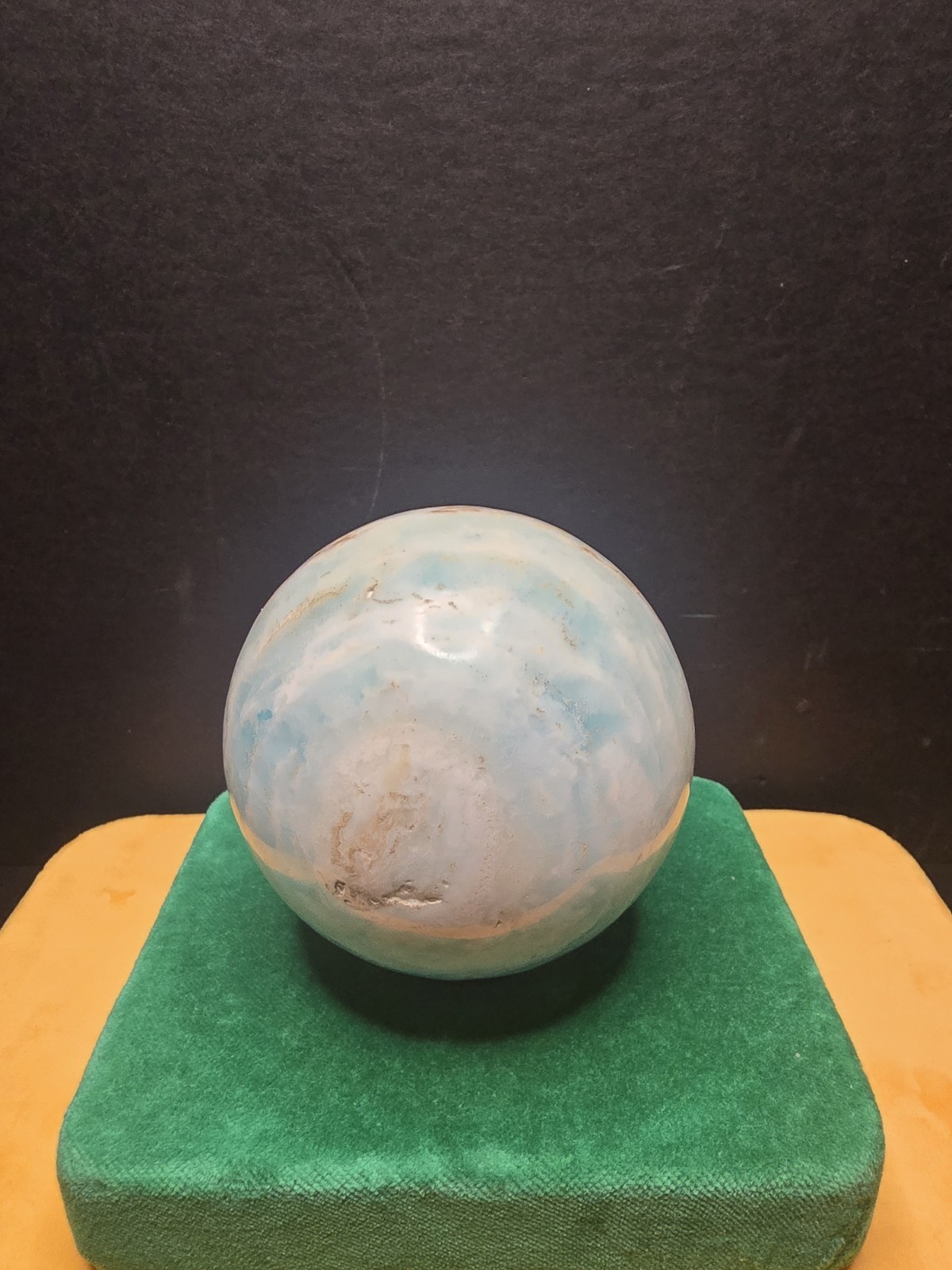 Massive 994g Caribbean Calcite & Blue Aragonite Polished Crystal Sphere Specimen