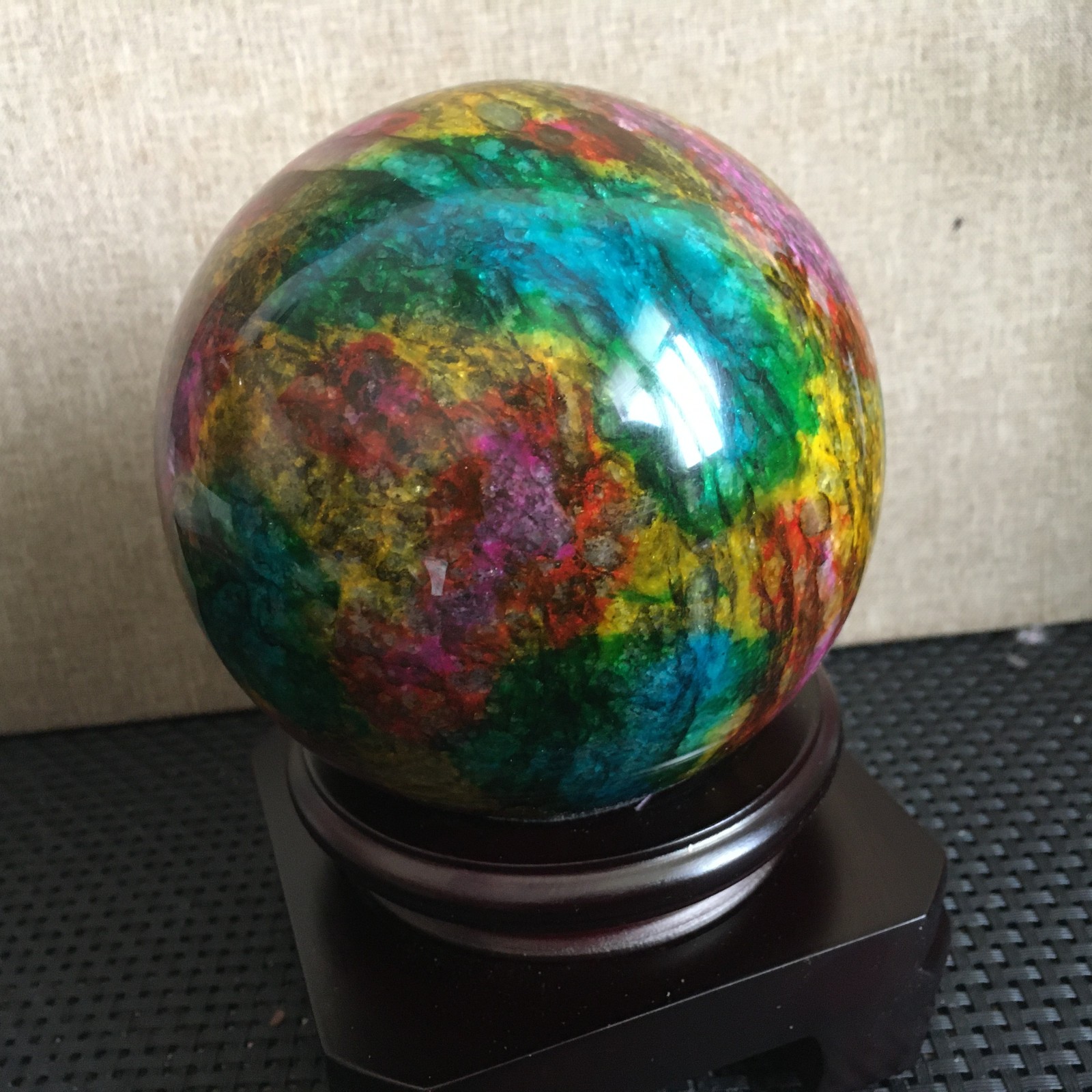 1476g “Seven Colors Jade” crystal sphere specimen -Taiwan China