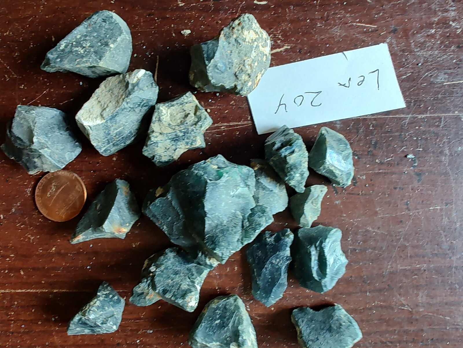 Rare color Leland Blue Stones Slag Glass 155 gram recovered from concrete