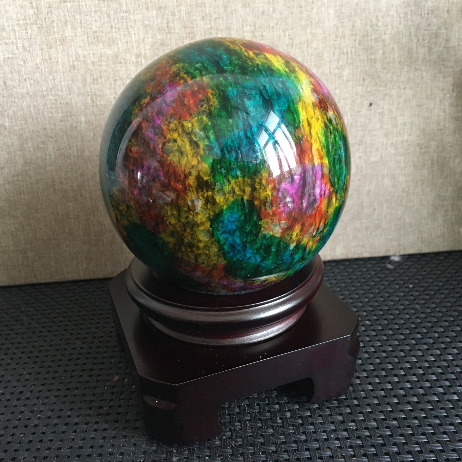 1476g “Seven Colors Jade” crystal sphere specimen -Taiwan China
