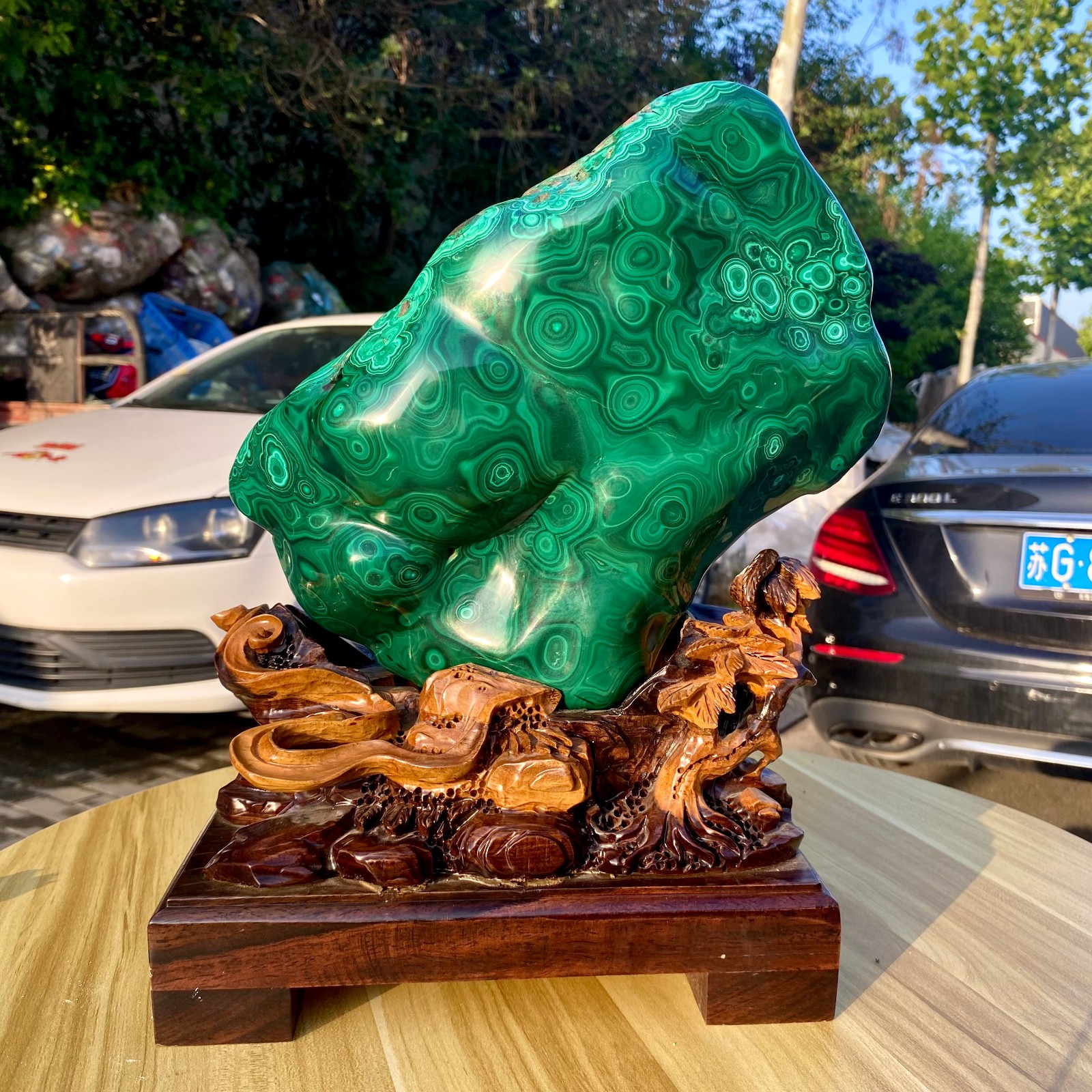 27.84LB Natural Polished Malachite Mineral freeform specimen Reiki Stone