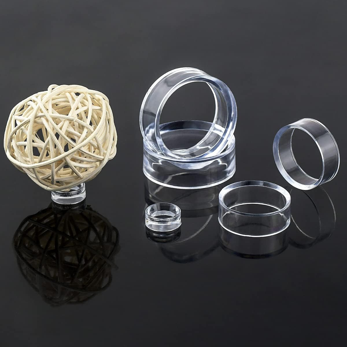 12Pcs Acrylic Sphere Stand Clear round Sphere Holder Plastic Display Stand