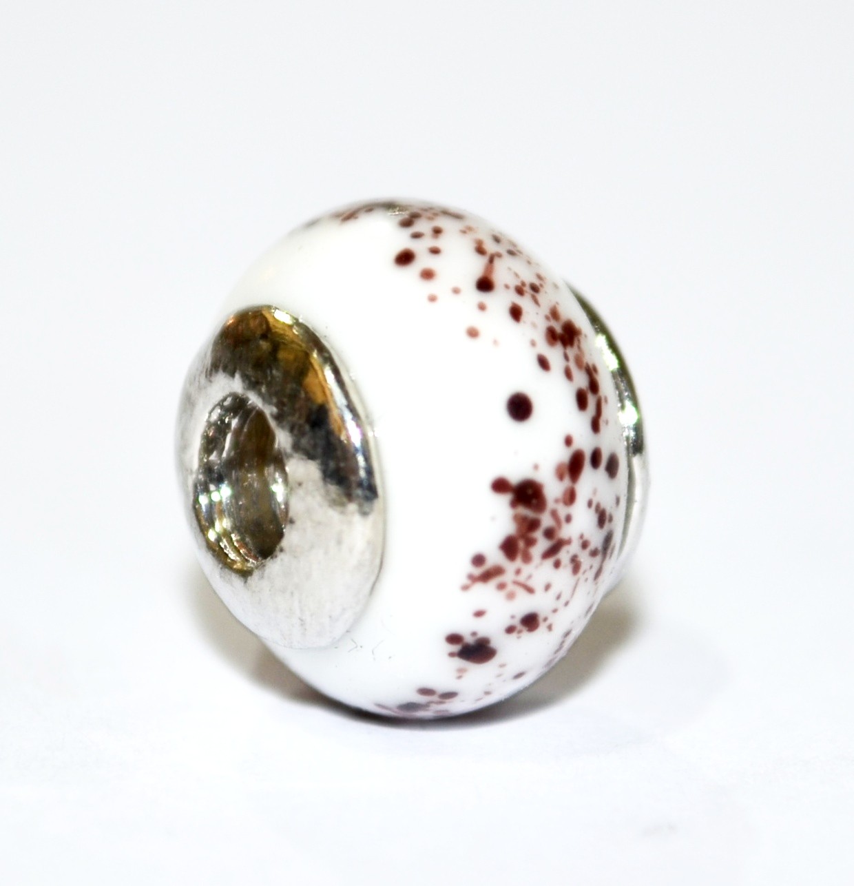white and brown porcelain bead Jewelry