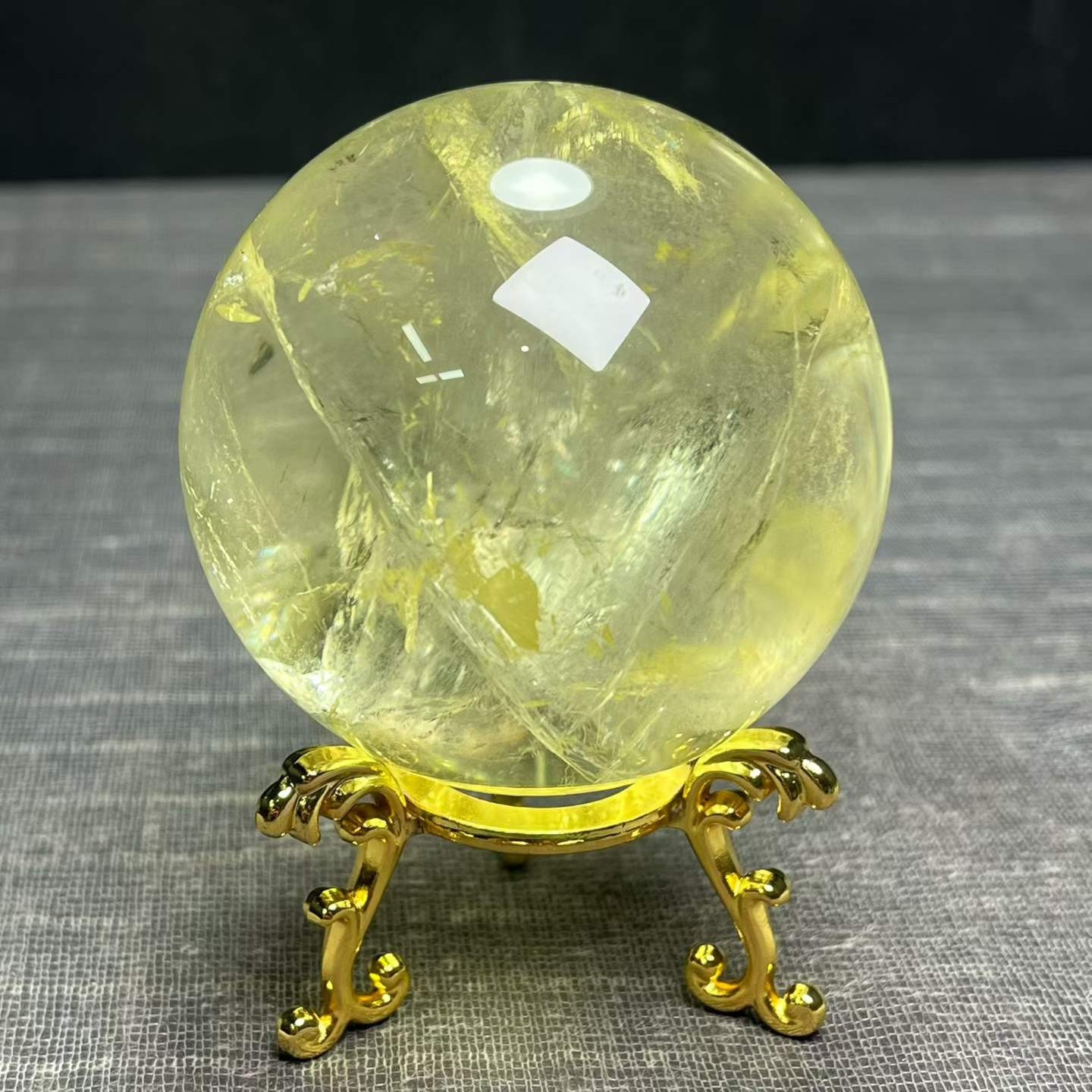 300g Natural Citrine Quartz Sphere Energy Crystal Ball Reiki healing Decor