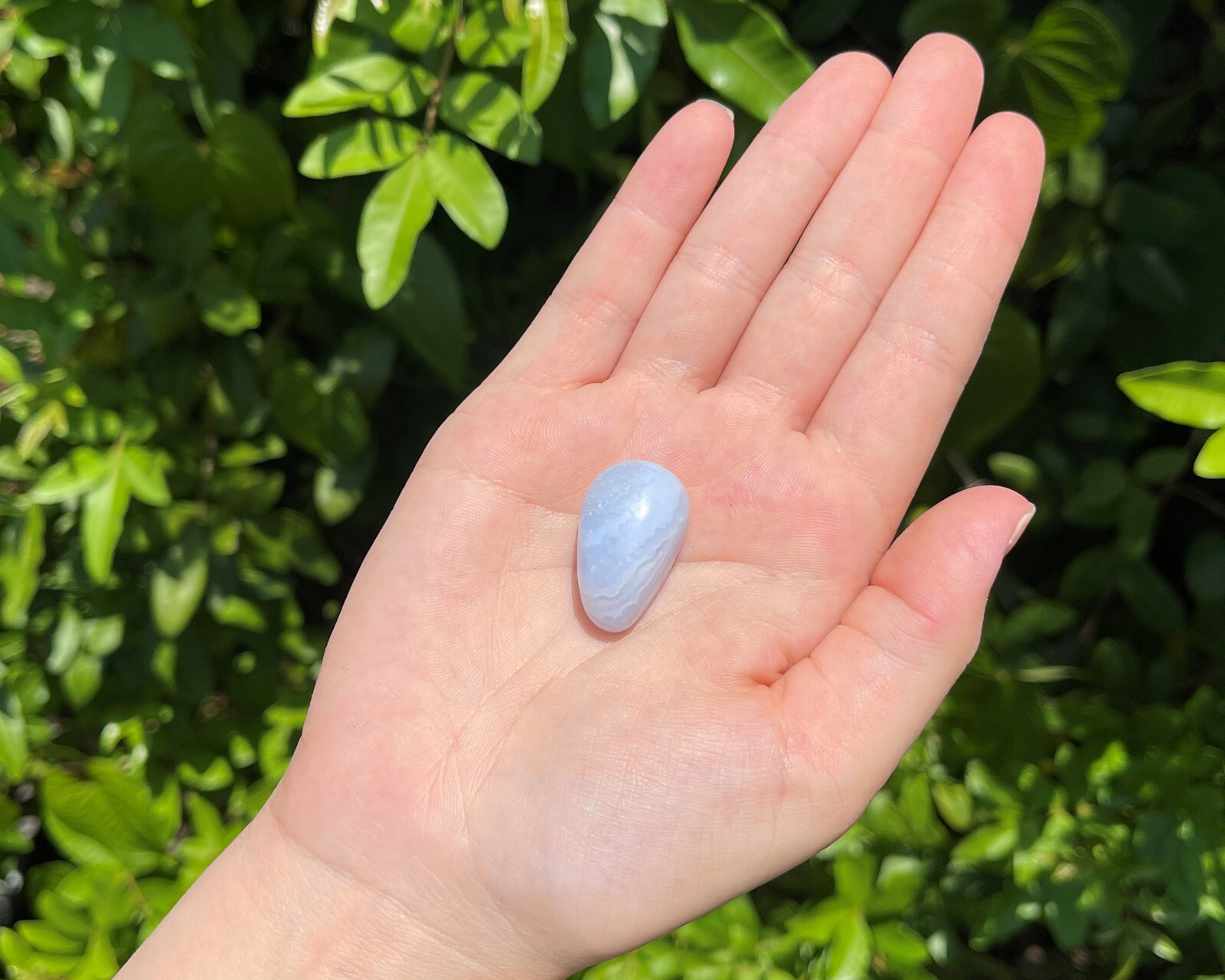 Blue Chalcedony Tumbled Stones: Choose How Many Pieces (Natural Polished)