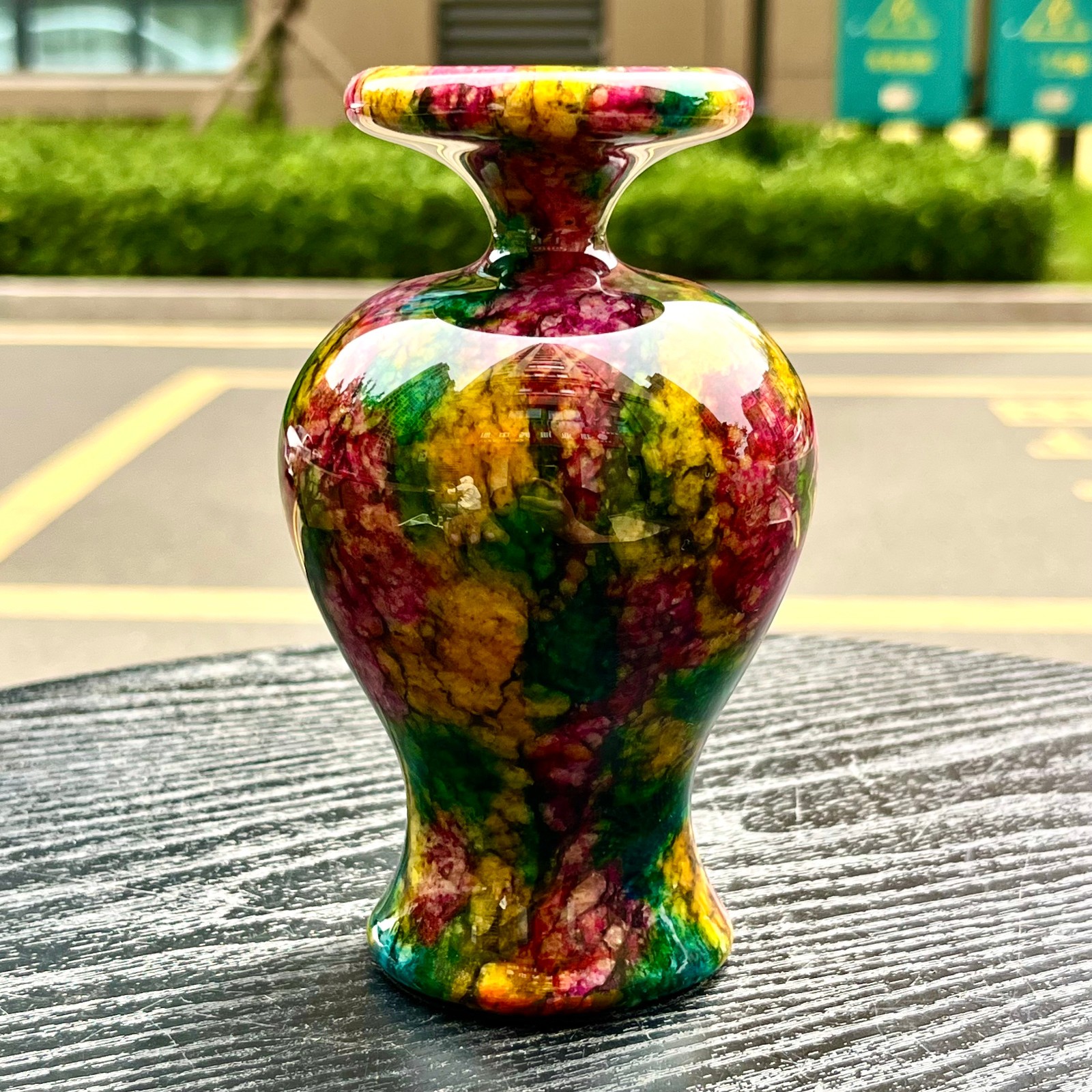 1.98LB Natural “Seven Colors Jade” vase specimen -Taiwan China
