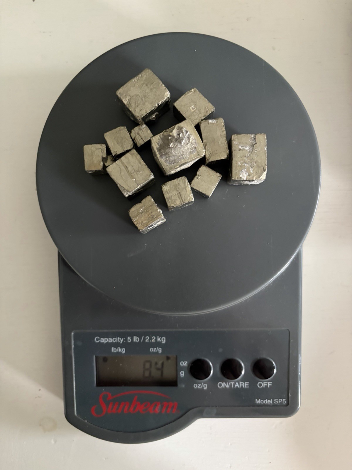 Gold Iron Pyrite Crystal Cubes (12 Cubes) Rough Raw Fools Gold 8.4oz