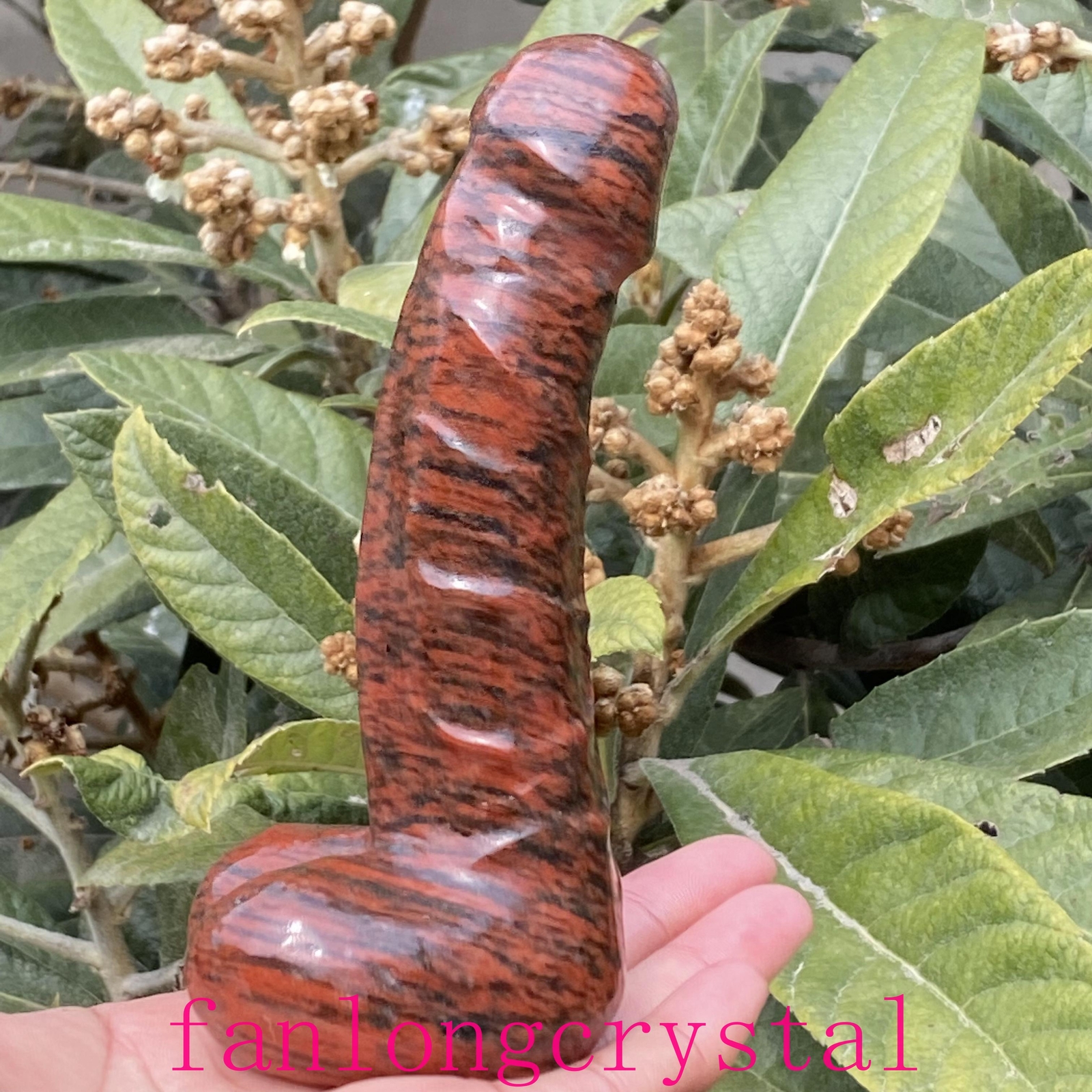 6in Wholesale Natural Red llanite male penis Quartz Crystal Carved Figurines 1pc