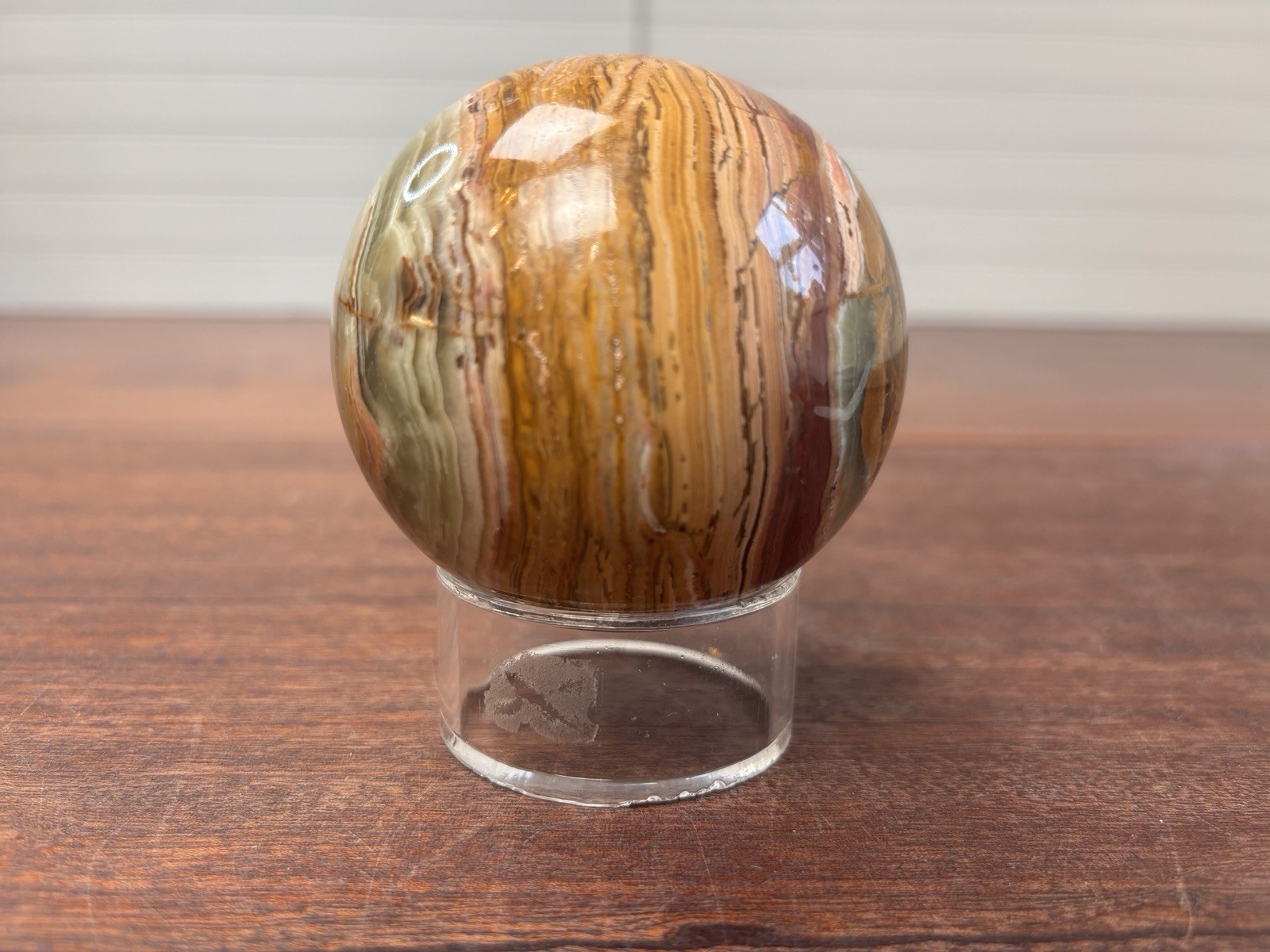 Banded Onyx sphere brown green combination Crystal Ball healing