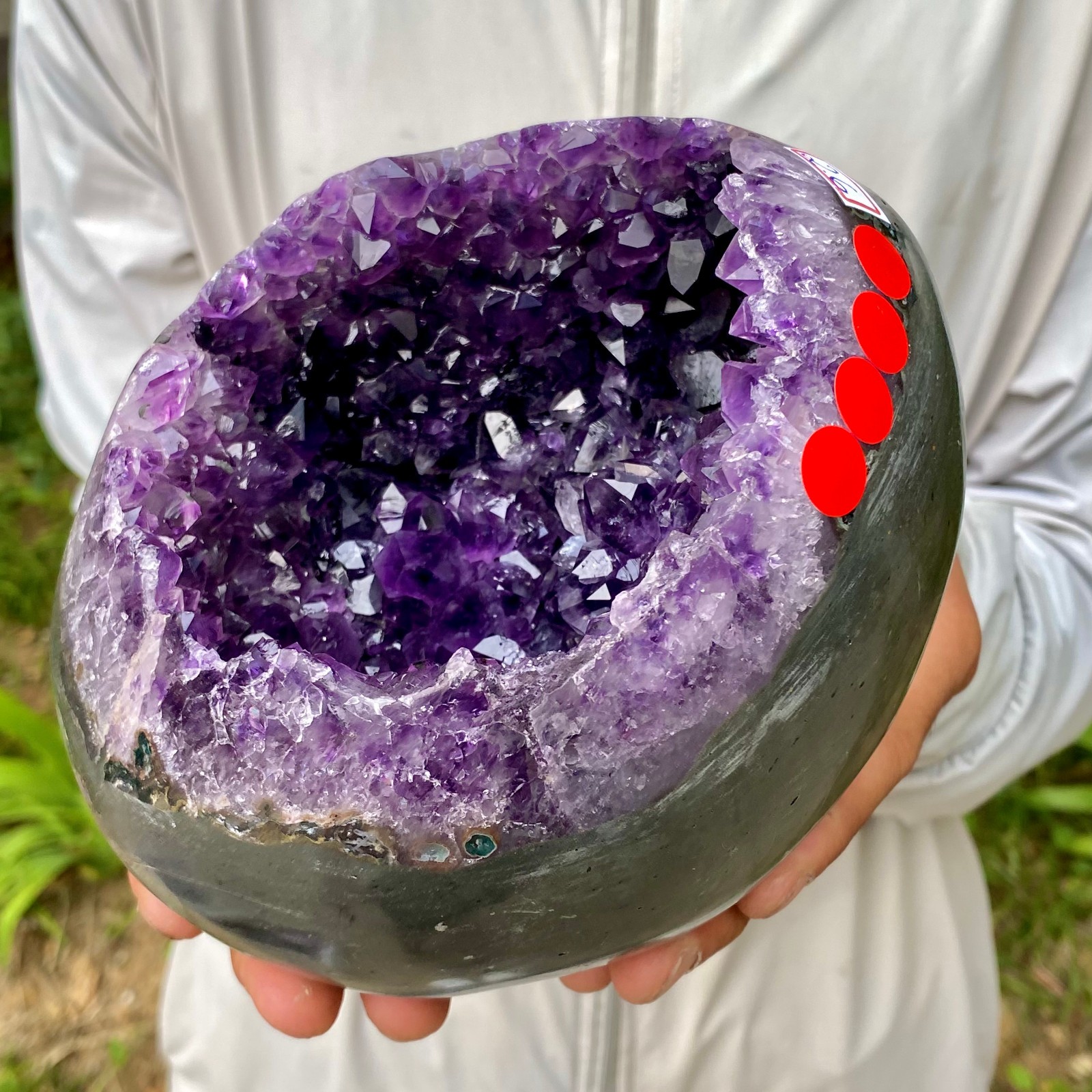 5.7LB Natural amethyst Dinosaur egg Quartz Crystal specimen healing