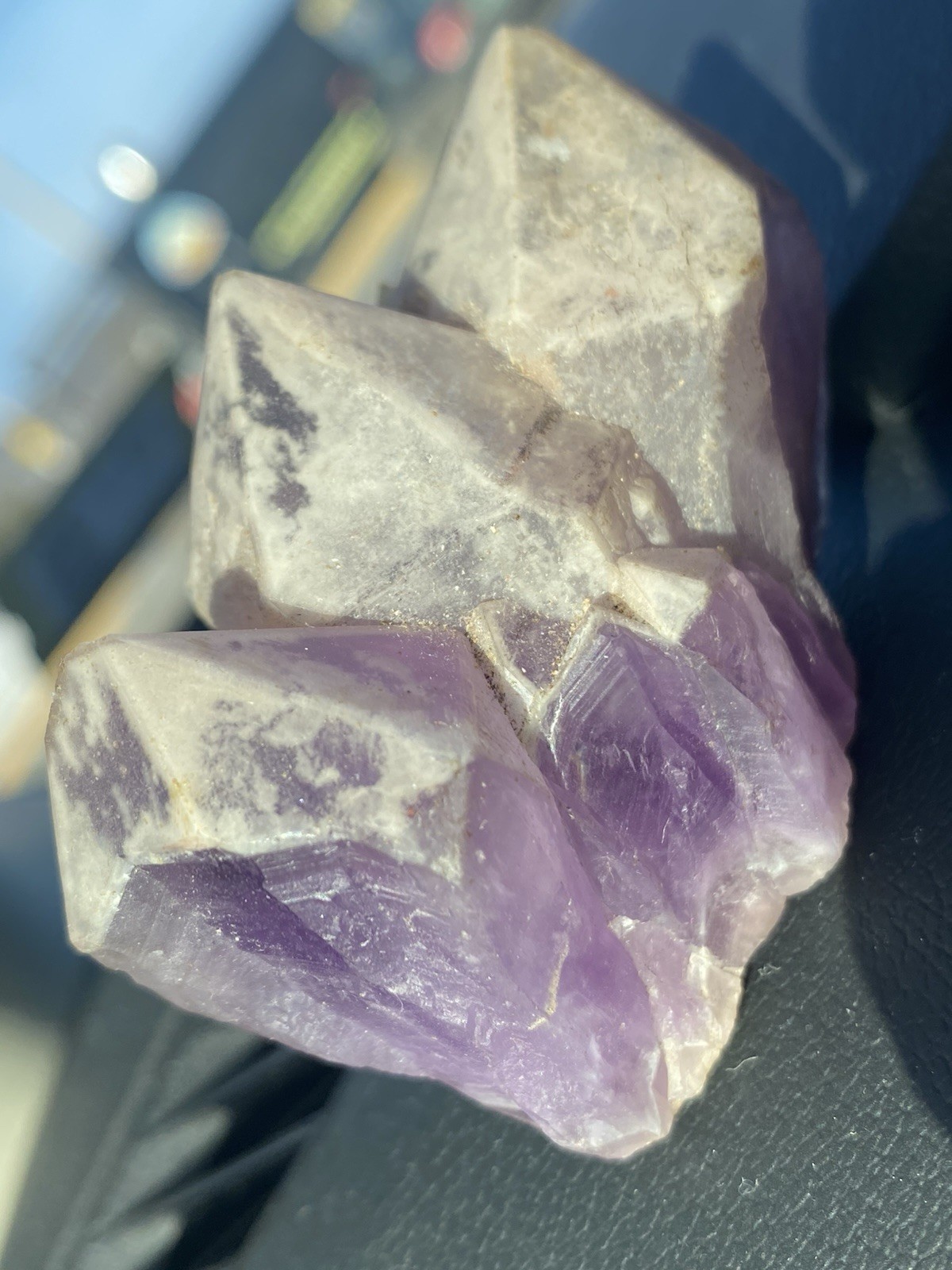 White Capped Amethyst Crystals, Austrian Alps, Austria 21/2×13/4×13/4 Inches