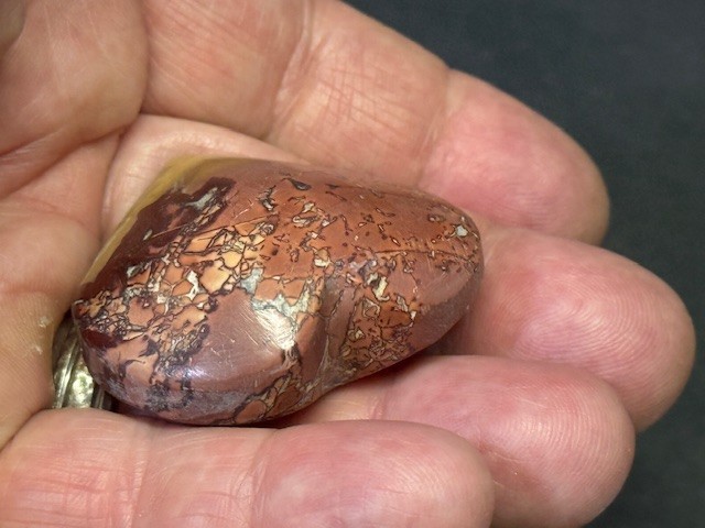 RARE & BEAUTIFUL: 1 5/8 ” MOOKAITE JASPER,MOROCCO.BOTH SIDES NICE!