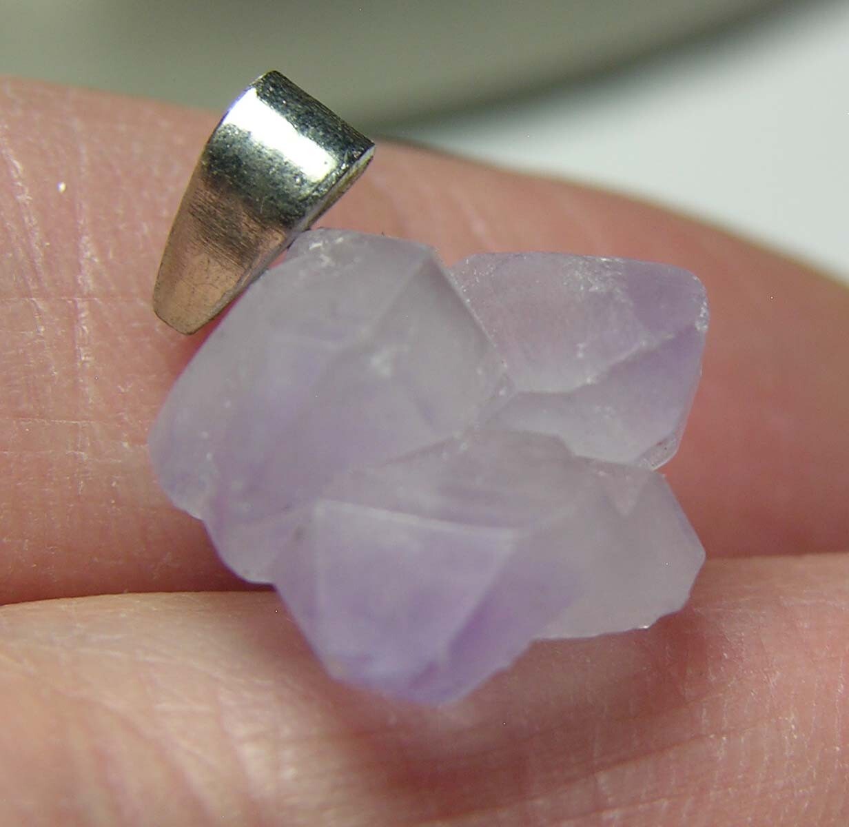 #41 Raw Rough 12.10ct 100% Natural Amethyst Crystal Point Pendant 2.40g 16.00mm