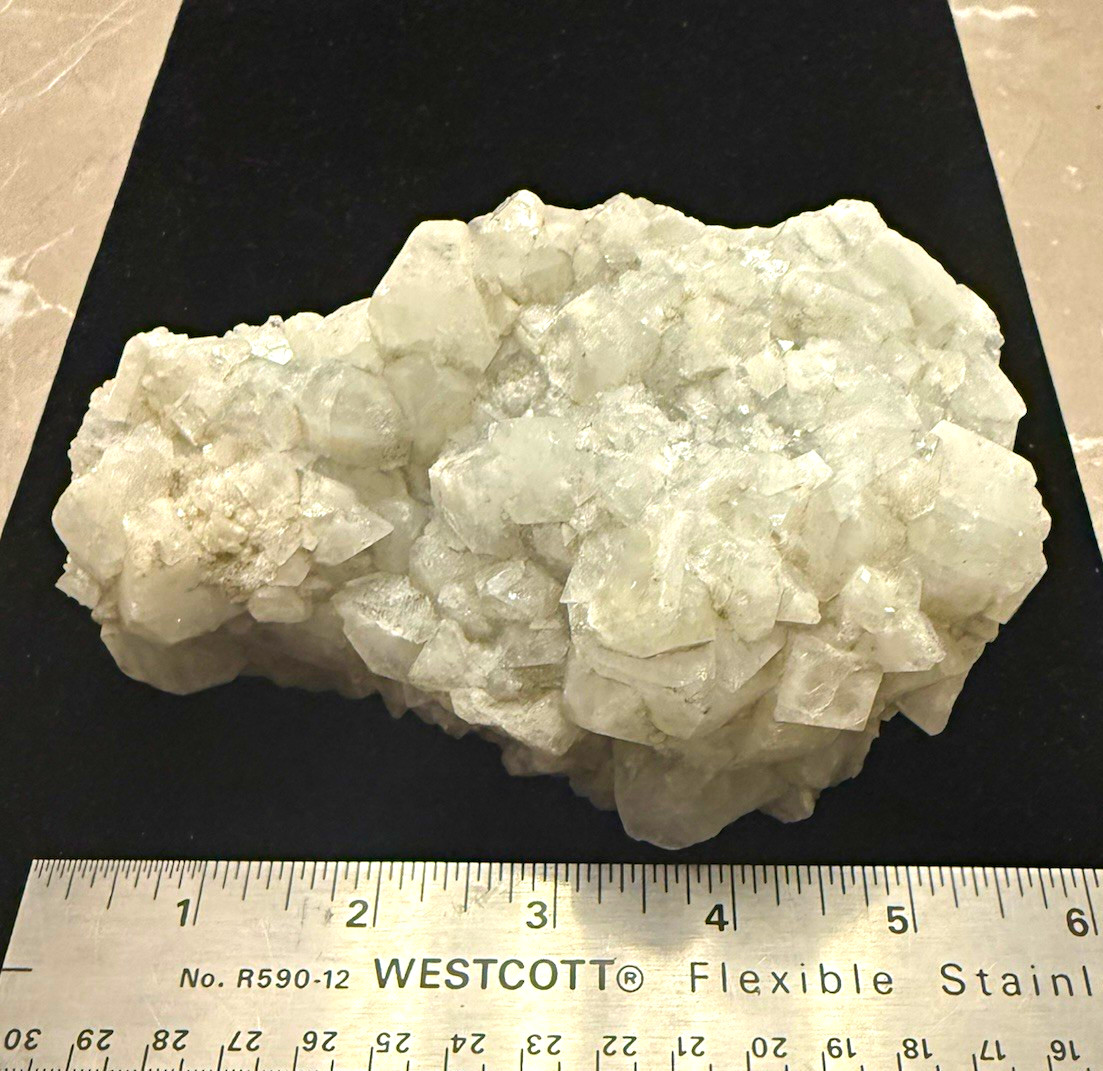 White Crystal Cluster on Matrix Rock Mineral Specimen Approx 5-6 in