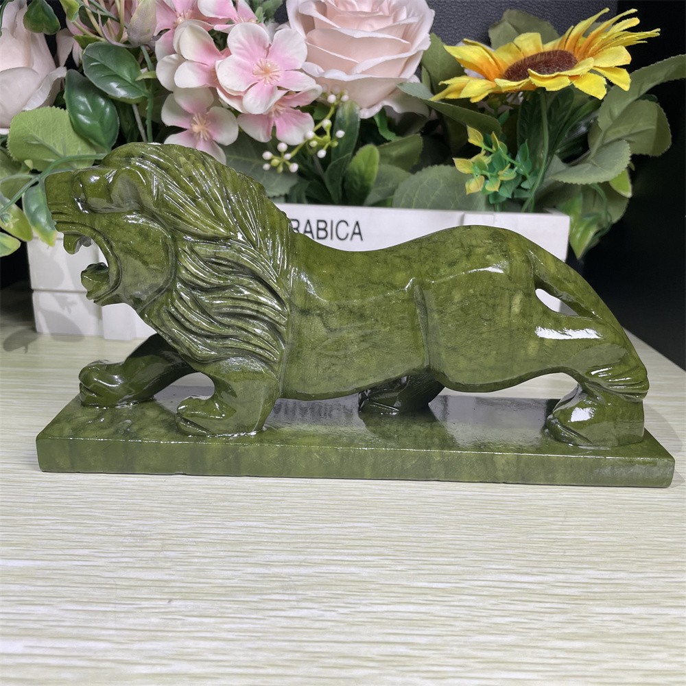 2.9LB 8.2” Natural Xiuyan Jade Tiger Carving Crystal Healing Decor Quartz Gift