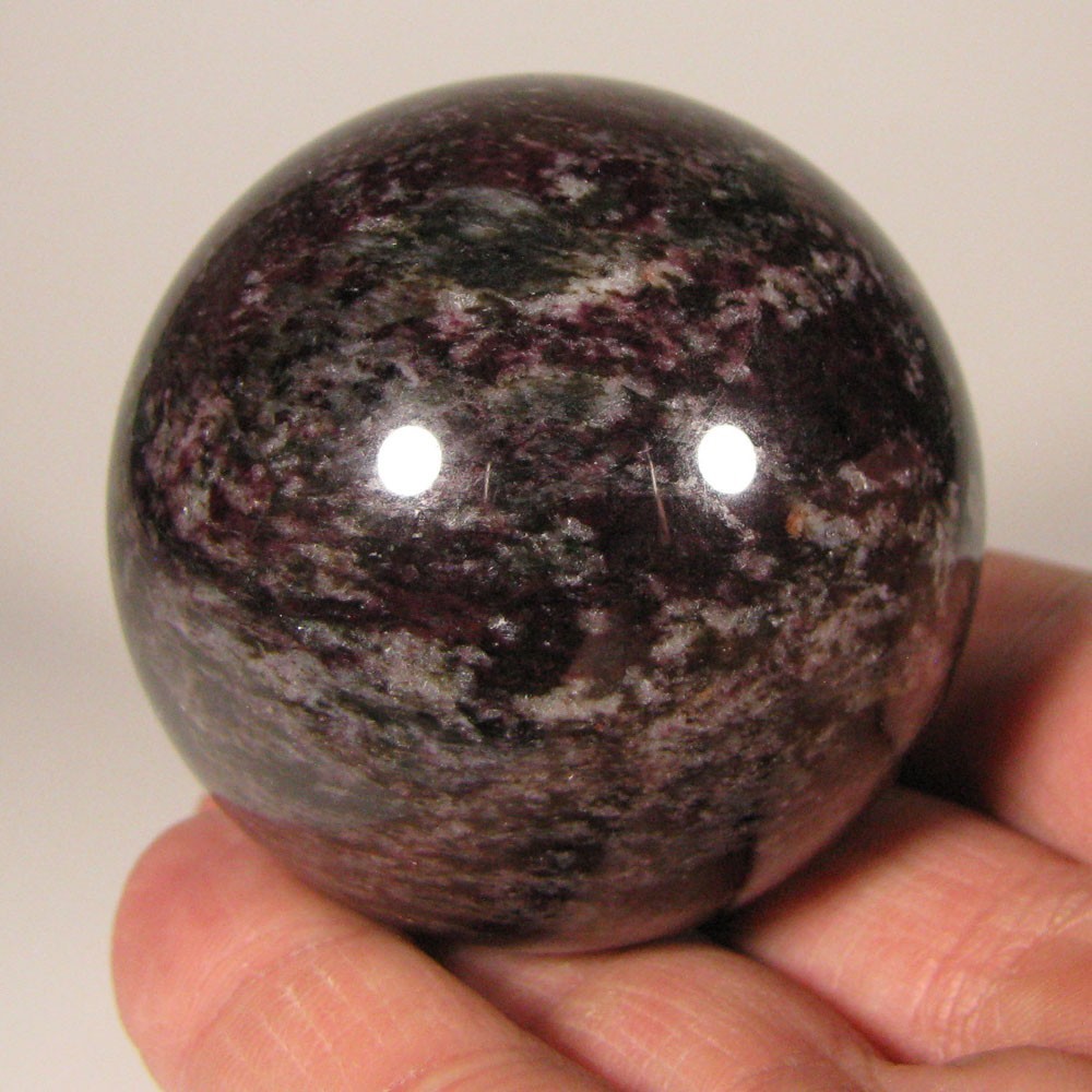 2.1″ PURPLE DUMORTIERITE Gemstone Sphere Ball w/ Stand – India – 54mm