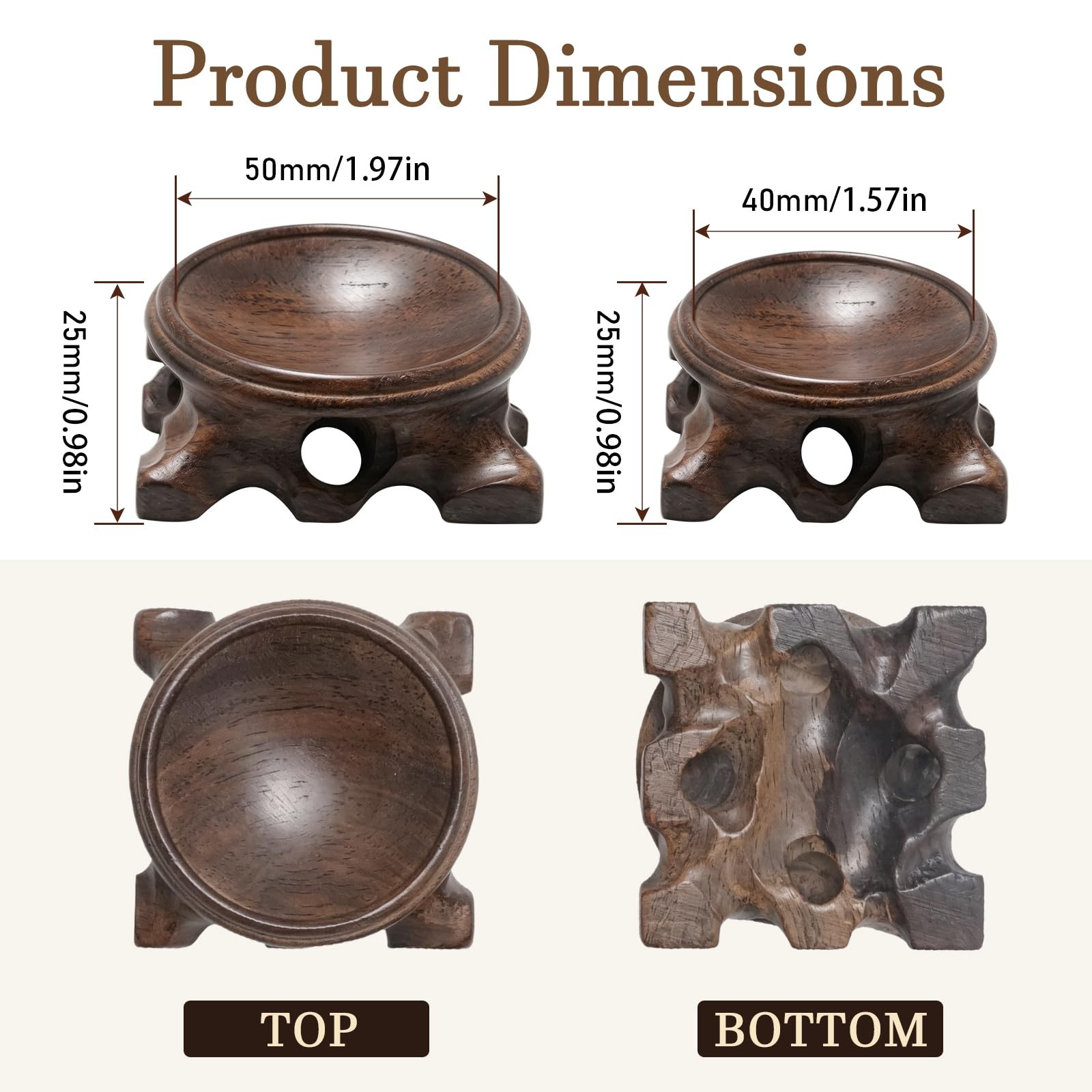 4 PCS Wooden Stand For Crystal Sphere Quartz Ball Orb Decorative Holder