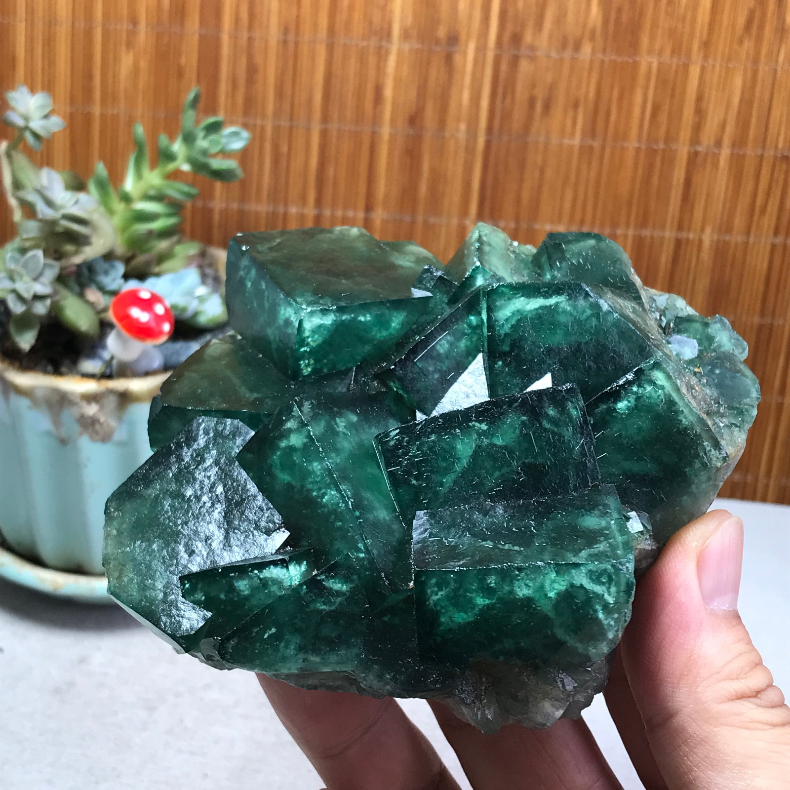 105-95-38mm Rare Natural Green Calcite fluorite Mineral Specimen 598g A6173