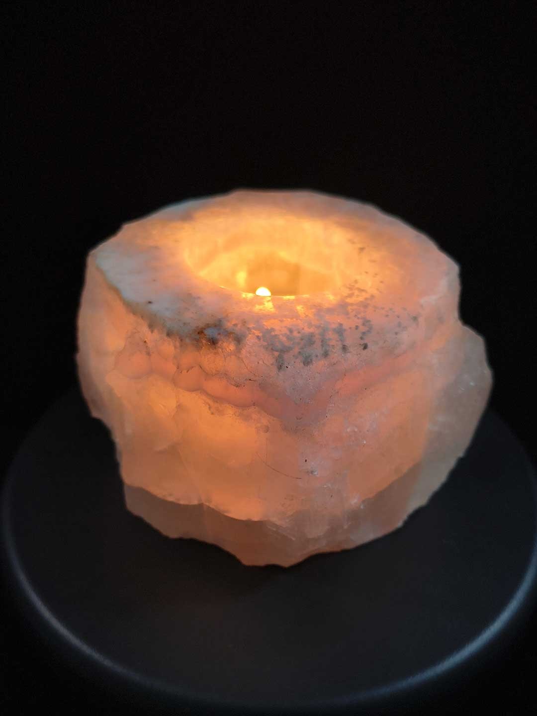 Fluorite Crystal Tealight Candle Holder 4″, 2lbs 8oz