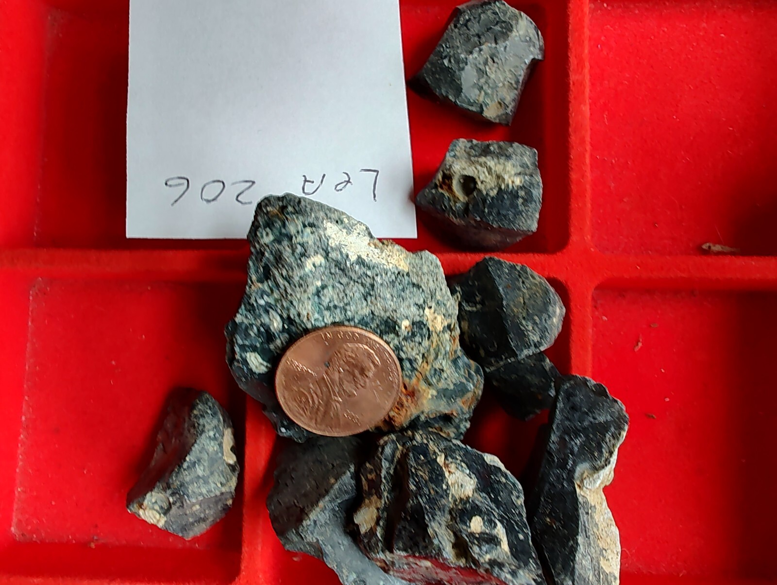 Rare color Leland Blue Stones Slag Glass 155 gram recovered from concrete
