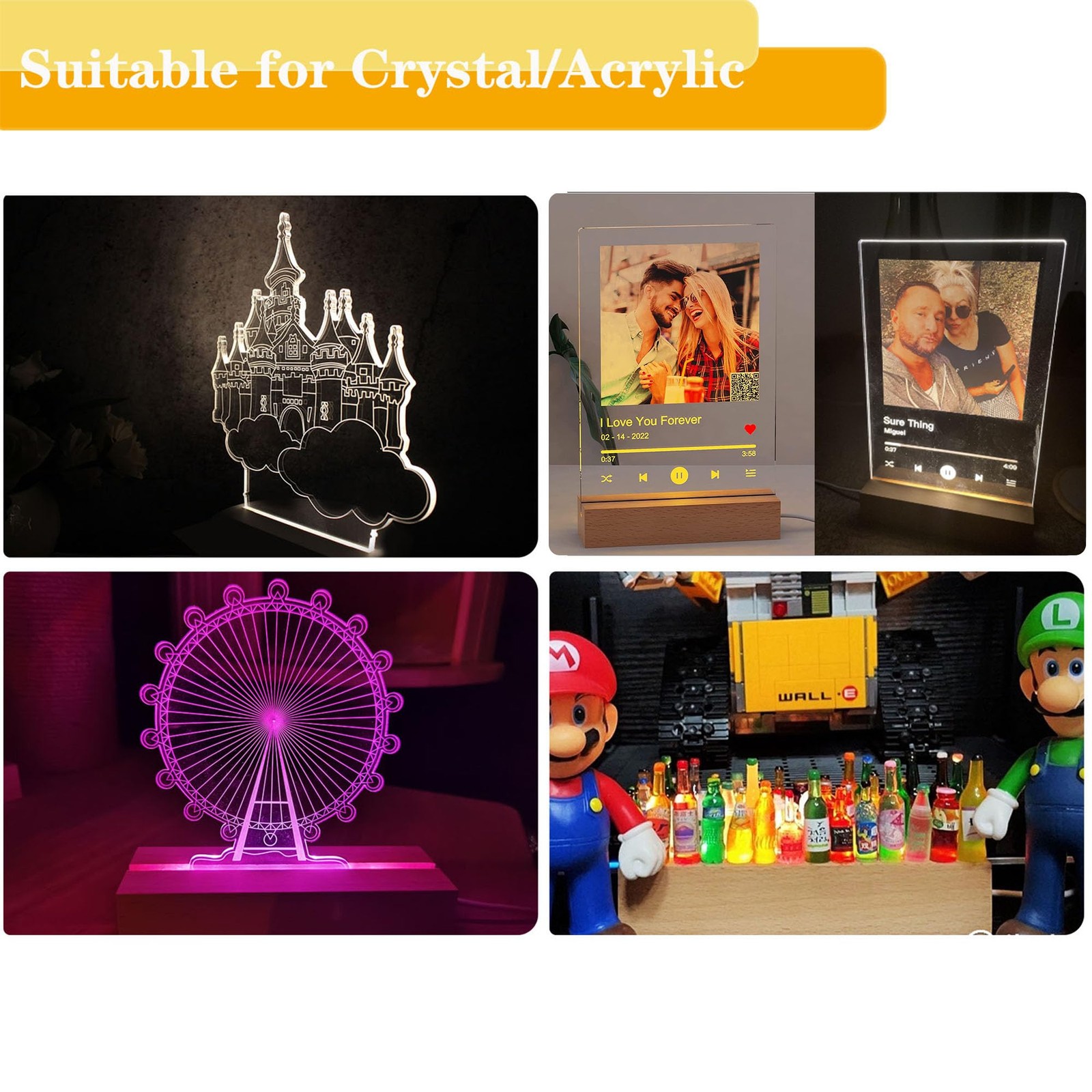 6 inch Rectangle Display Pedestal, Colorful Open Slot Rectangle Led Lights Di…