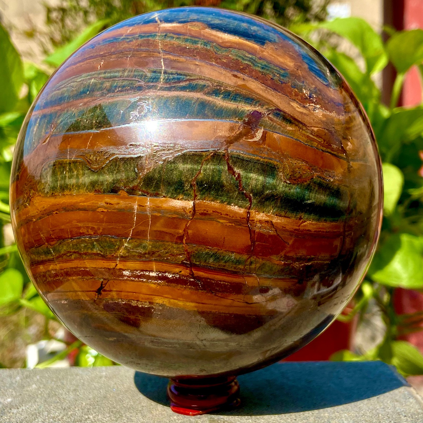 6.7LB Natural Tiger’s eye stone quartz Sphere crystal ball rock Healing
