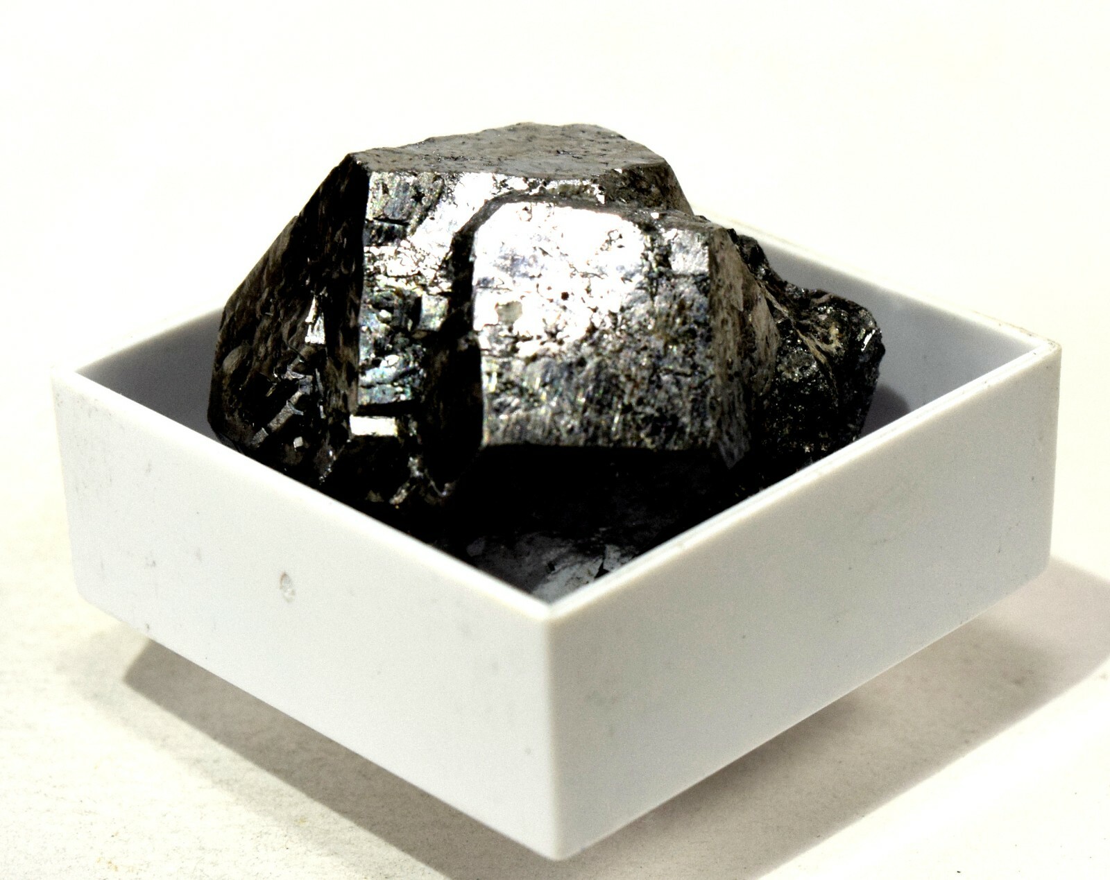1PC Silverish Skutterudite Crystal in Box Sparkling Gemstone Cluster – Morocco