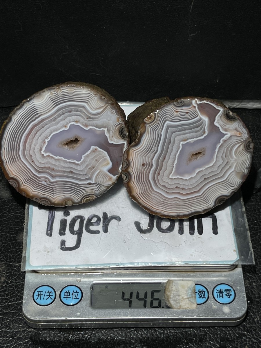 1 Pair pink Rough Unpolished China Agate Nodule Xuanhua crystal 446g 137
