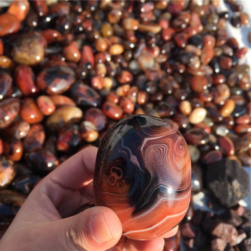 20-150G Reiki Natural Silk Banded Lace Agate Sardonyx Carnelian Stone 20-100MM
