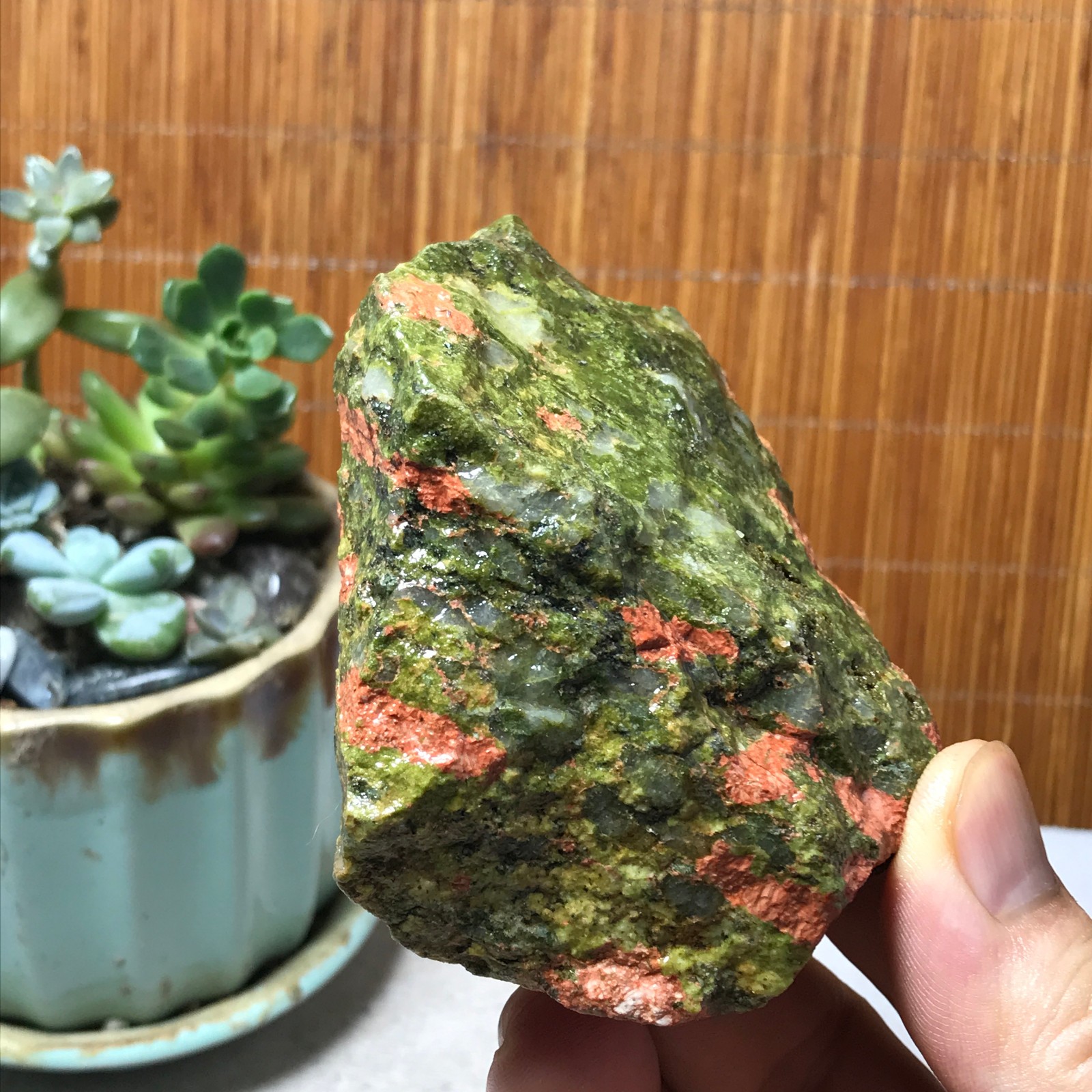184g Natural Unakite Crystal gemstone Rough Mineral Specimen healing A6349