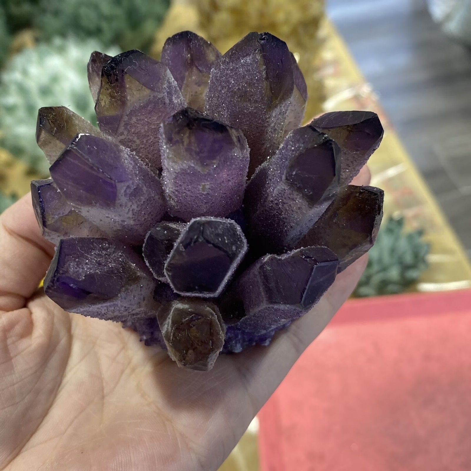410g New purple Phantom Quartz Crystal Cluster Mineral Specimen Reiki Random