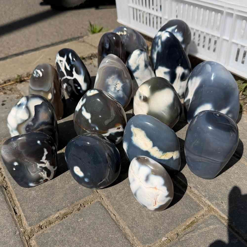 22LB Rare Natural Orca Agate Quartz Crystal Mineral Specimen Reiki Healing