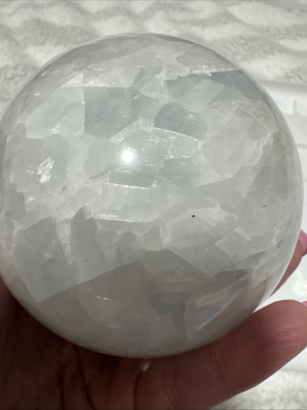 Blue Celestite Sphere. 11.5 In Round.