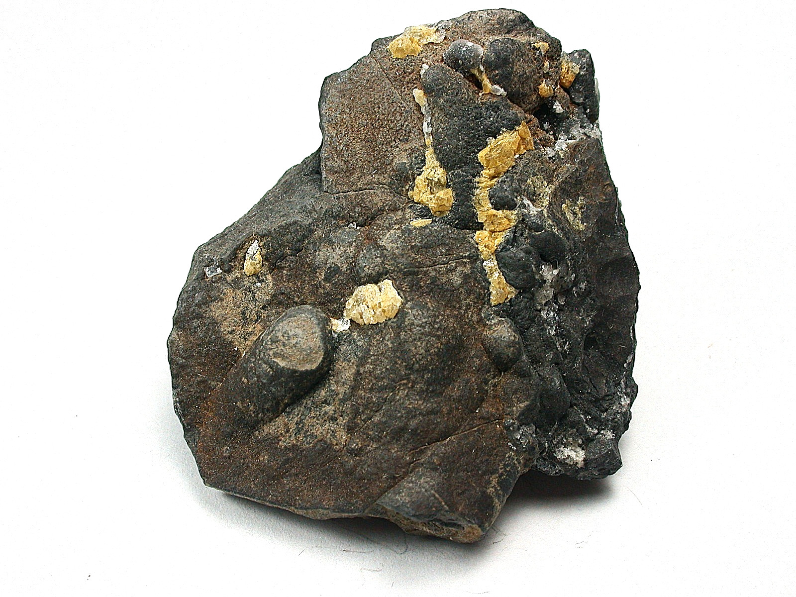MINERALS : BOTRYOIDAL STIBARSEN ON THE MASSIVE MATERIAL, PRIBRAM, CZECH REPUBLIC