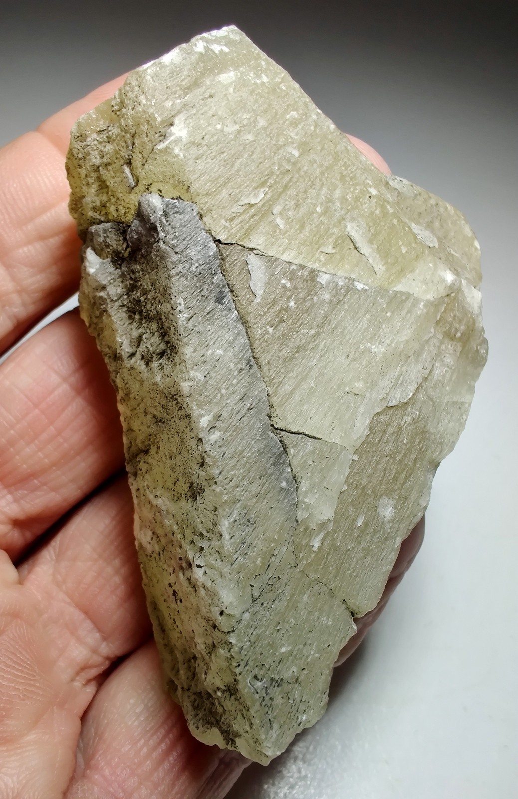 Witherite crystal, very rare, fluorescent. Anglezarke Mines, England. 173 grams.
