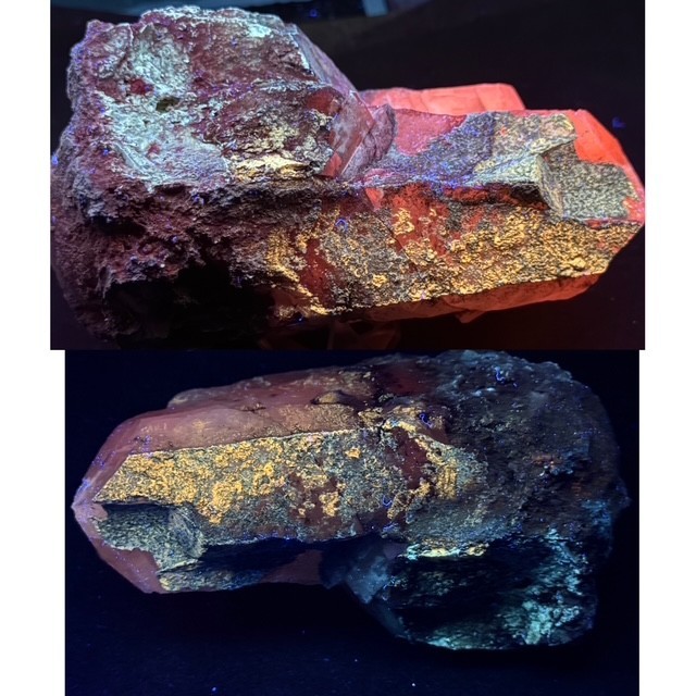 PHENOMENALLY FLUORESCENT /PHOSPHORESCENT 5″ CALCITE CRYSTAL ,COLORADO