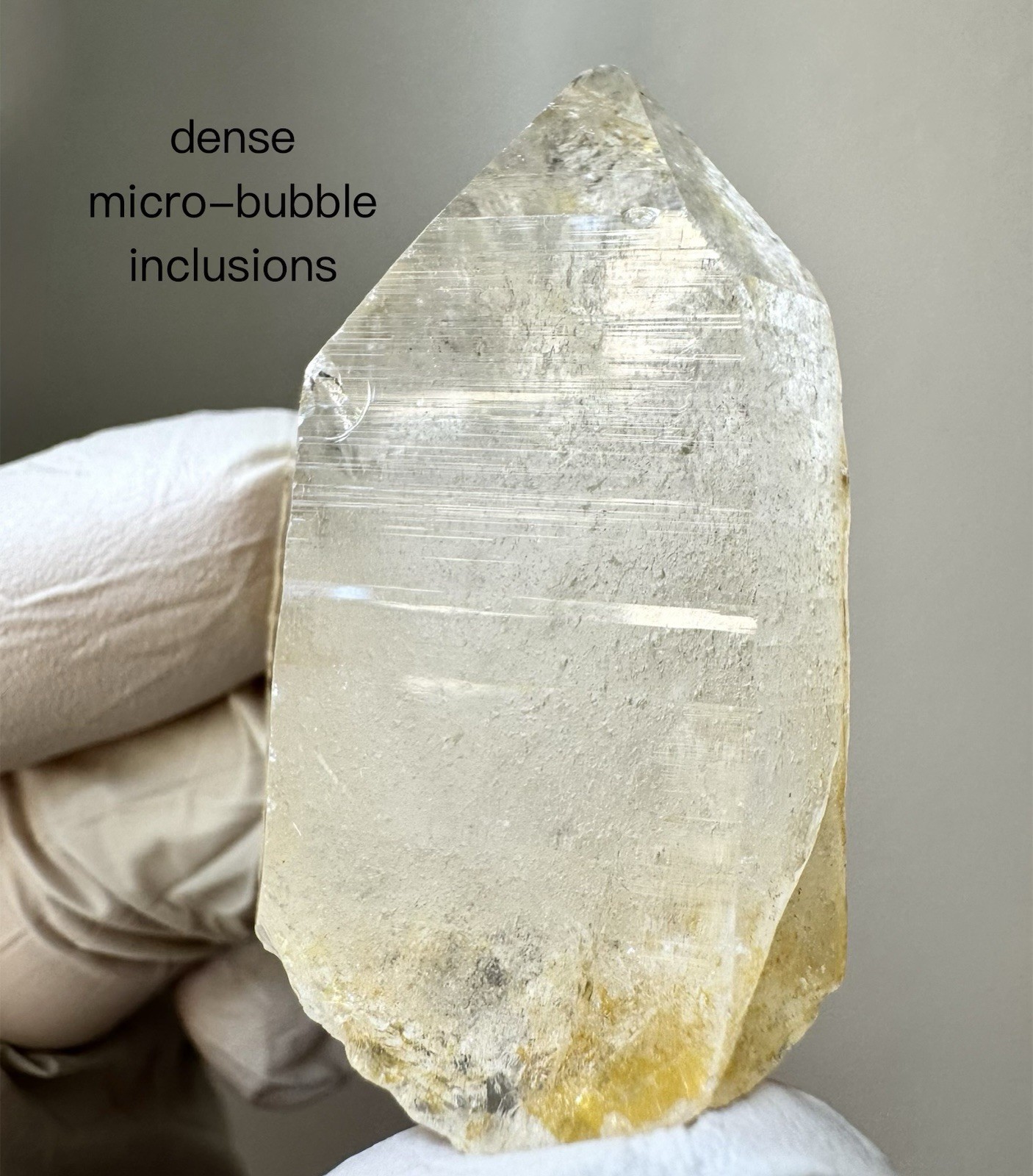 “Golden Archive Tablet” Ganesh Himalayan Flat Top Curved Lemurian Quartz Crystal