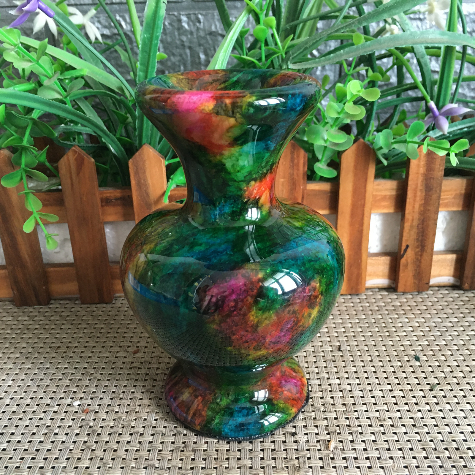 945g Natural “Seven Colors Jade” vase specimen -Taiwan China mh633